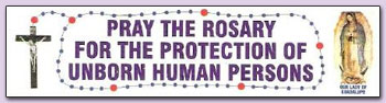 Pray the Rosary for  the protection of unborn human persons