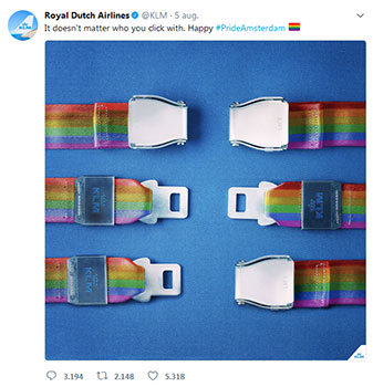 KLM Tweet suggereert dat alleen een huwelijk tussen een man en een vrouw werkt