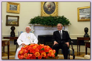 Bush en paus bidden voor gezin