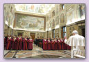 Paus Benedictus XVI spreekt voor leden van de Romeinse Rota