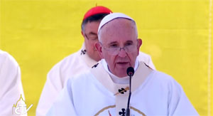 Paus Franciscus spreekt tot jongeren in Serajevo