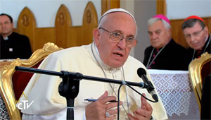 Paus Franciscus tijdens zijn bezoek aan Georgië